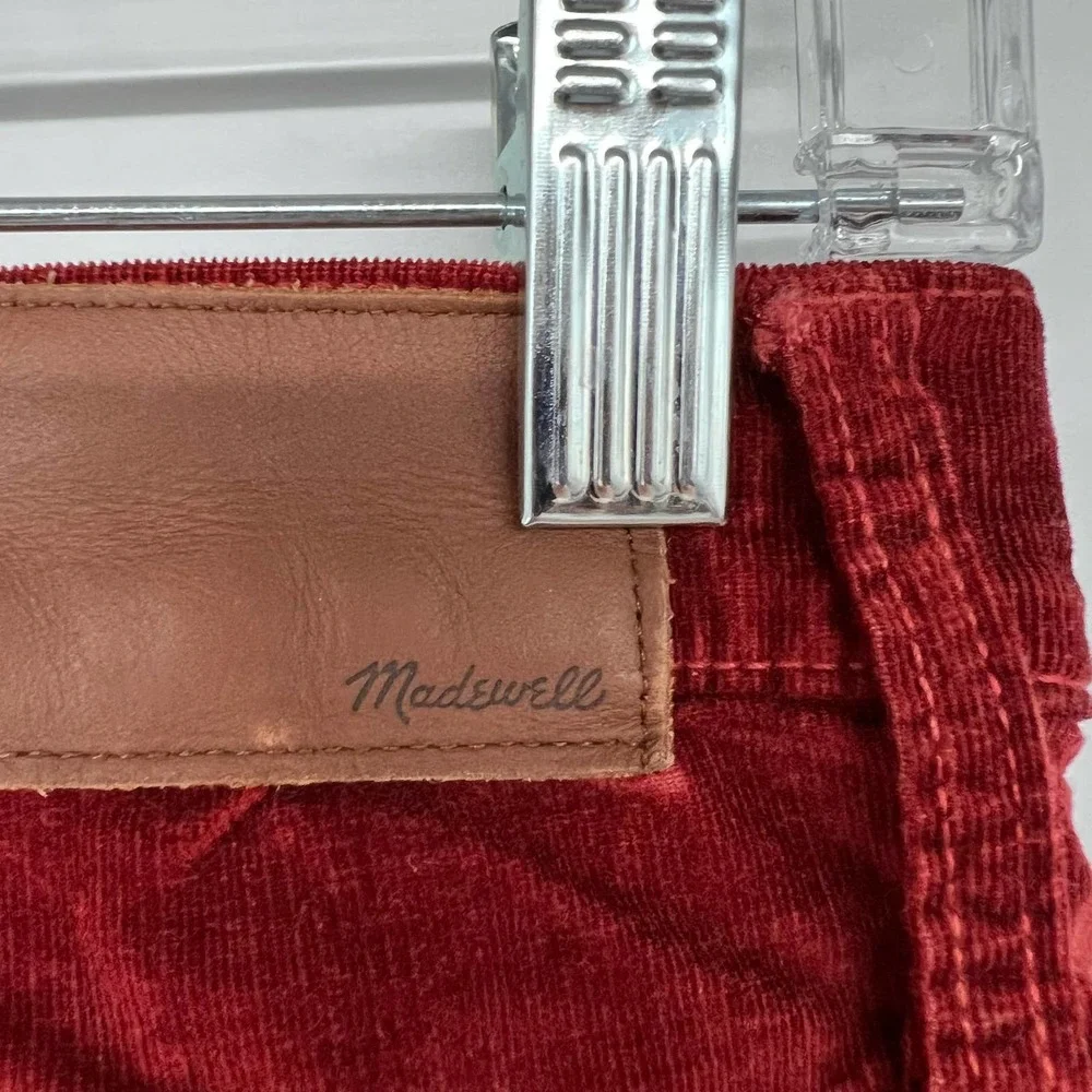 Madewell 10" High-Rise Skinny Cords Corduroy Pants Women's Size 26T Rust Orange - Picture 6 of 9